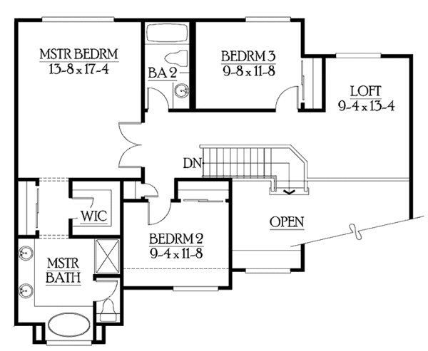 Home Plan - Craftsman Floor Plan - Upper Floor Plan #132-265