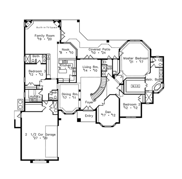 House Blueprint - European Floor Plan - Main Floor Plan #417-813