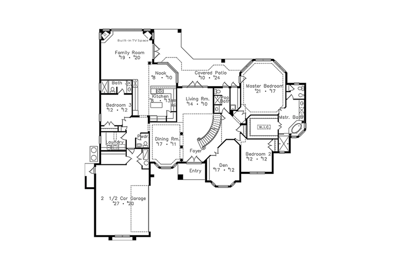 Home Plan - Floor Plan - Main Floor for European House Plan #417-813 - 5 bed, 6.5 bath