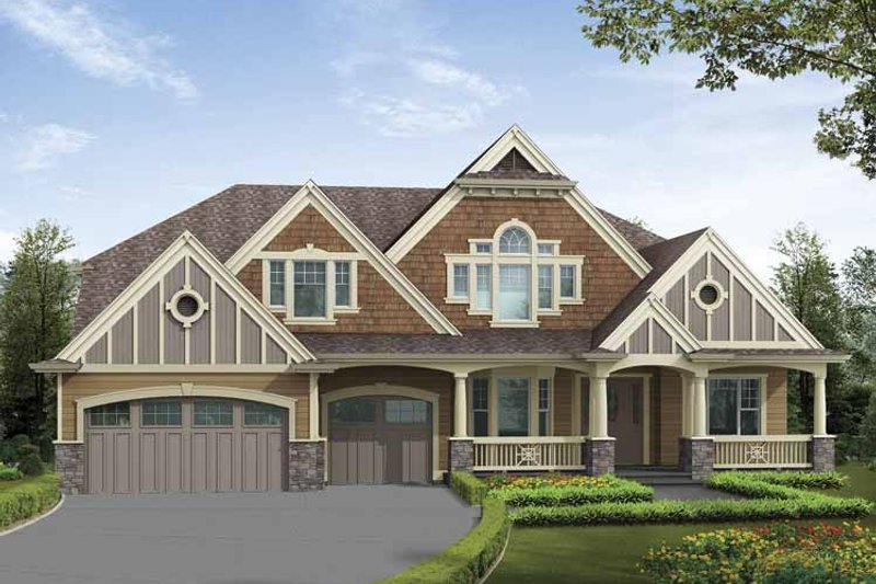 Home Plan - Exterior - Front Elevation 3 for Craftsman House Plan #132-503 - 6 bed, 5 bath