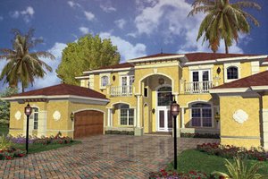 Mediterranean Exterior - Front Elevation Plan #420-299