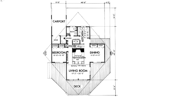 Architectural House Design - Contemporary Floor Plan - Main Floor Plan #320-1229