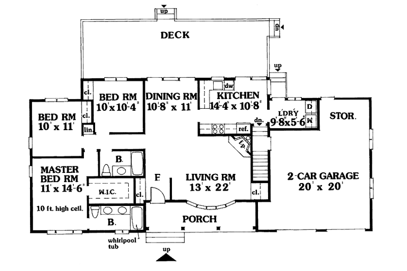 Home Plan - Floor Plan - Main Floor for Ranch House Plan #456-44 - 3 bed, 2 bath