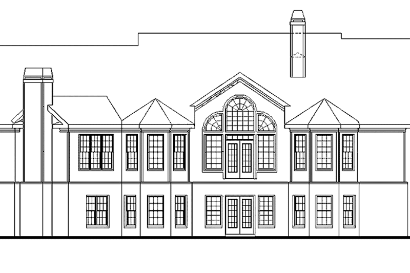 House Blueprint - Exterior - Rear Elevation for Colonial House Plan #927-815 - 4 bed, 3.5 bath