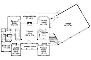 Floor Plan - Main Floor for Traditional House Plan #124-721 - 3 bed, 2 bath