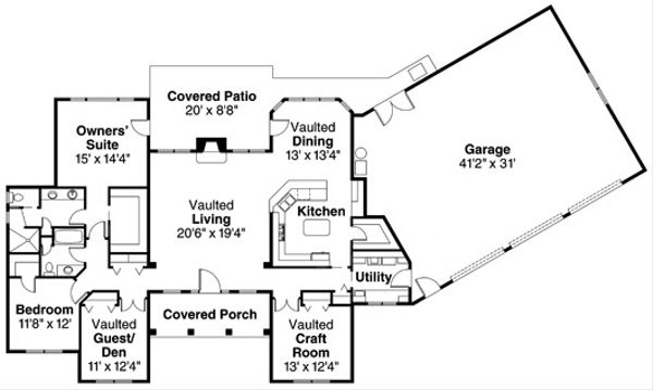 House Plan Design - Traditional Floor Plan - Main Floor Plan #124-721