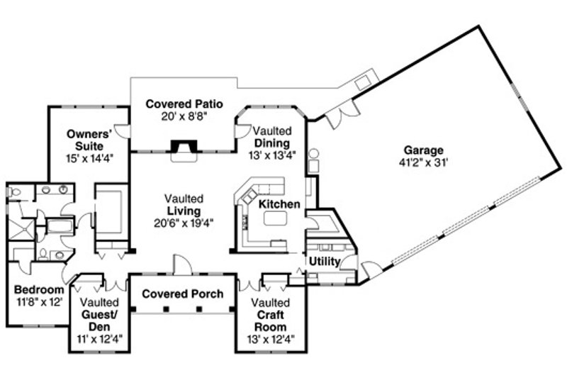 Home Plan - Floor Plan - Main Floor for Traditional House Plan #124-721 - 3 bed, 2 bath