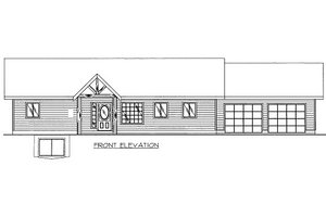 Cabin Exterior - Front Elevation Plan #117-785