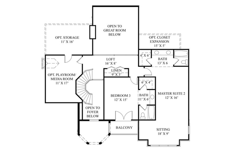 Home Plan - Floor Plan - Upper Floor for European House Plan #119-417 - 4 bed, 4 bath