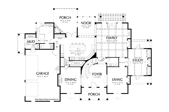 Floor Plan - Main Floor for European House Plan #48-851 - 4 bed, 4 bath