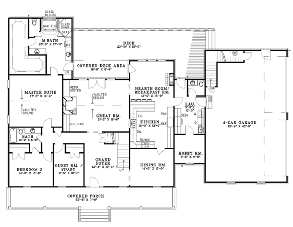Dream House Plan - Country Floor Plan - Main Floor Plan #17-2738