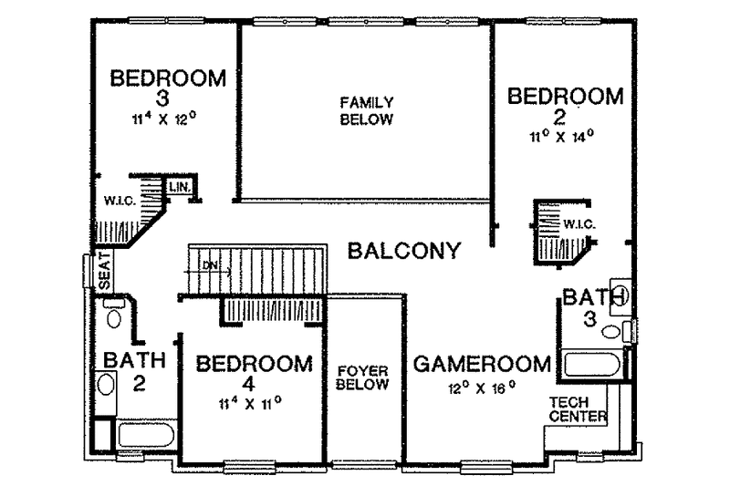 Home Plan - Floor Plan - Upper Floor for Classical House Plan #472-229 - 4 bed, 3.5 bath