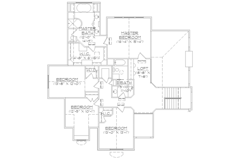 House Plan Design - Floor Plan - Upper Floor for European House Plan #945-137 - 4 bed, 2.5 bath