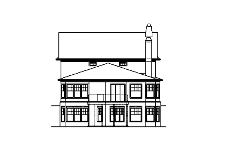 Dream House Plan - Exterior - Rear Elevation for Craftsman House Plan #54-350 - 4 bed, 3.5 bath