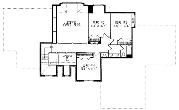 House Plan Design - European Floor Plan - Upper Floor Plan #70-1337