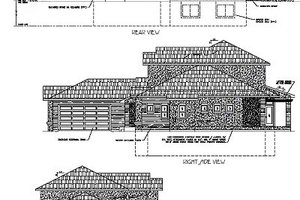 Exterior - Rear Elevation for Mediterranean House Plan #24-225 - 4 bed, 3.5 bath