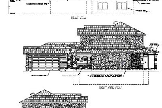 Exterior - Rear Elevation for Mediterranean House Plan #24-225 - 4 bed, 3.5 bath