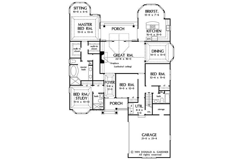 Dream House Plan - Floor Plan - Main Floor for Craftsman House Plan #929-501 - 4 bed, 3 bath