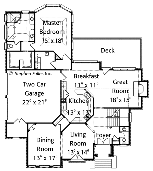 Home Plan - Colonial Floor Plan - Main Floor Plan #429-375