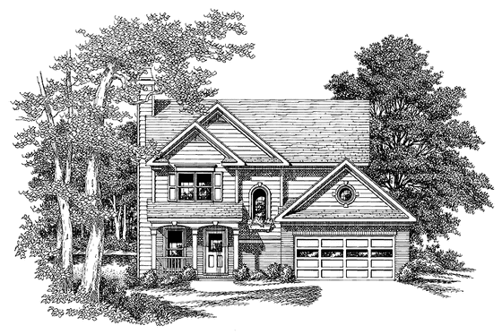 Exterior - Front Elevation 3 for Country House Plan #927-90 - 3 bed, 2.5 bath