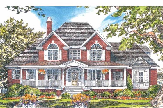 Exterior - Front Elevation 3 for Country House Plan #929-886 - 4 bed, 3.5 bath
