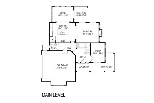 Craftsman Floor Plan - Main Floor Plan #920-35