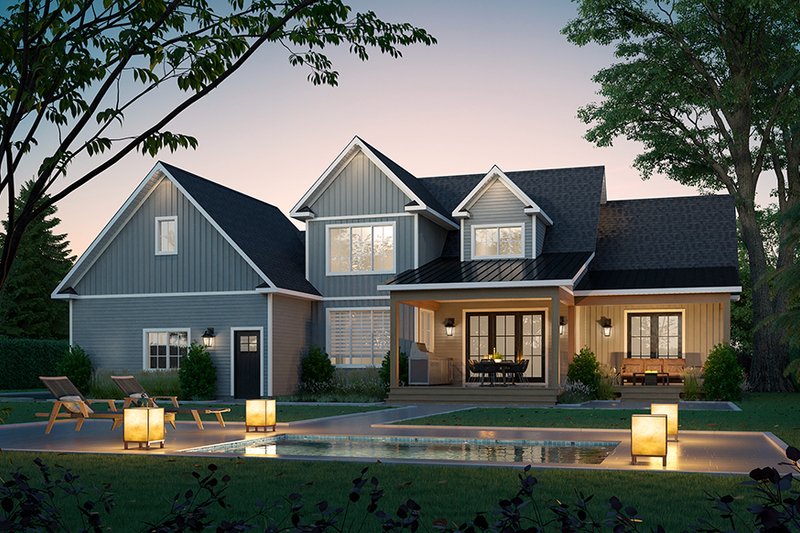 House Blueprint - Exterior - Rear Elevation for Traditional House Plan #23-2846 - 3 bed, 2.5 bath