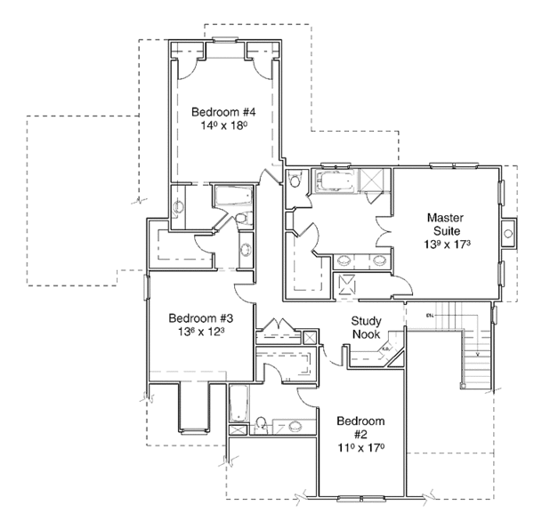 Dream House Plan - Country Floor Plan - Upper Floor Plan #429-251