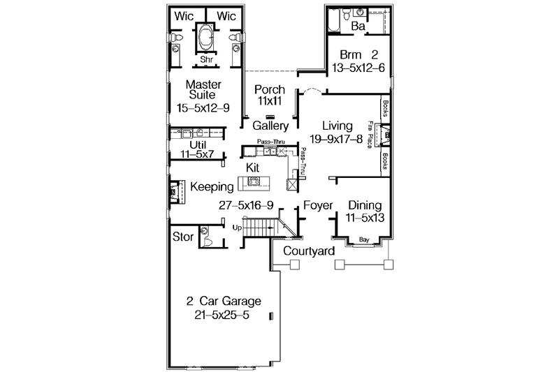 Dream House Plan - Floor Plan - Main Floor for Country House Plan #15-382 - 4 bed, 4.5 bath