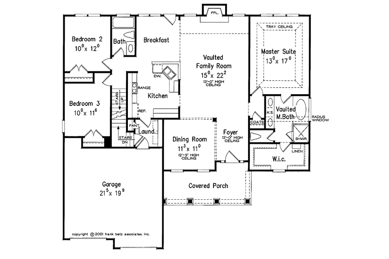 Home Plan - Floor Plan - Main Floor for Bungalow House Plan #927-624 - 3 bed, 2 bath