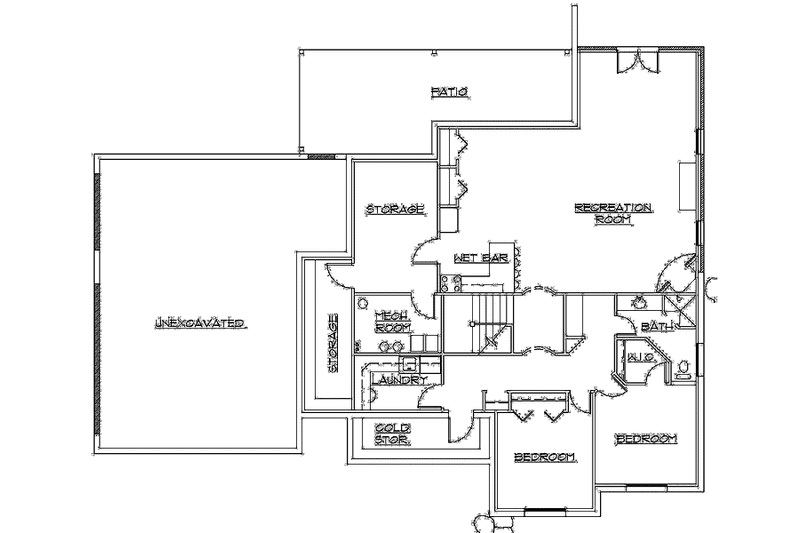 Home Plan - Floor Plan - Lower Floor for Traditional House Plan #945-96 - 3 bed, 3 bath