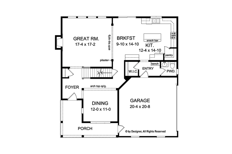House Plan Design - Floor Plan - Main Floor for Colonial House Plan #1010-130 - 4 bed, 2.5 bath