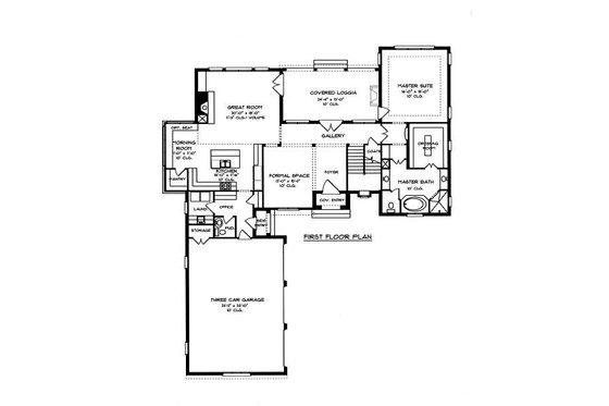 Floor Plan - Main Floor for European House Plan #413-143 - 4 bed, 4.5 bath