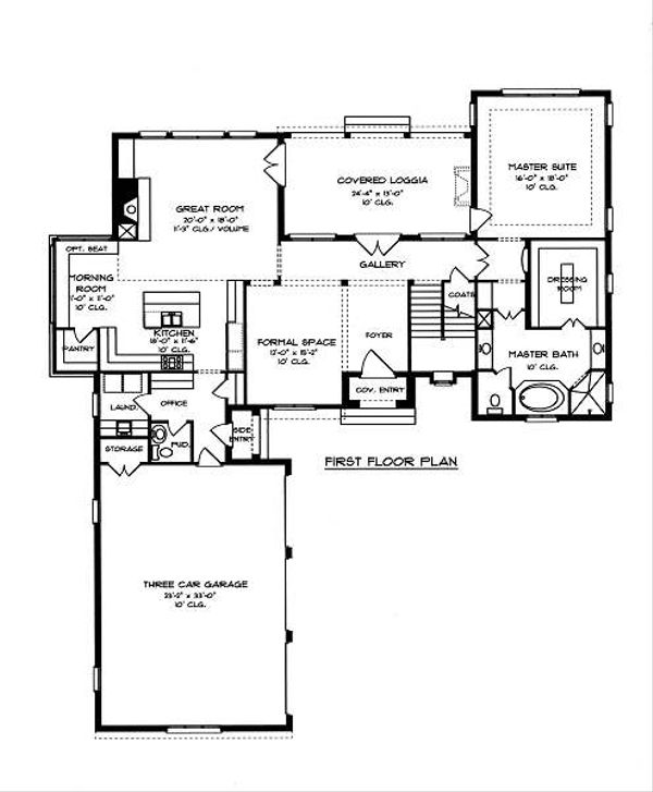 House Plan Design - European Floor Plan - Main Floor Plan #413-143