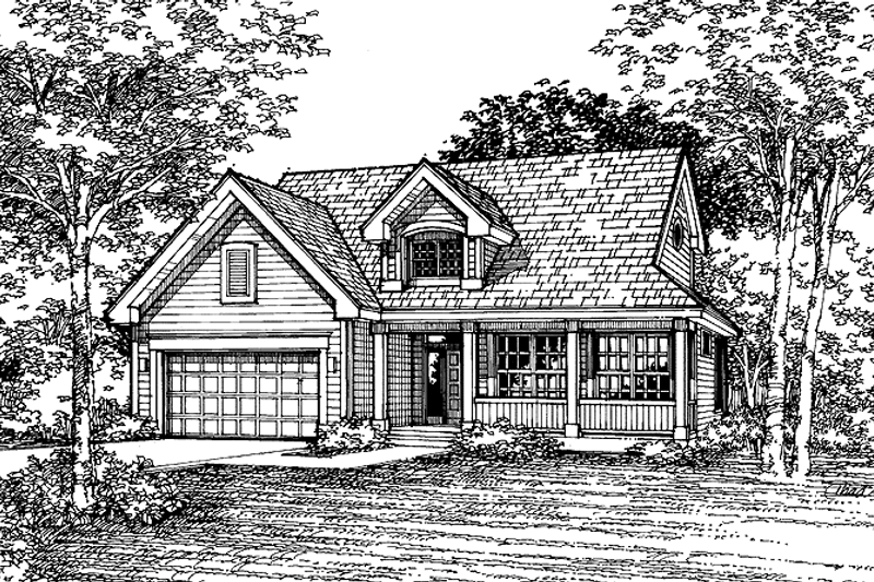 House Blueprint - Country Exterior - Front Elevation Plan #320-600