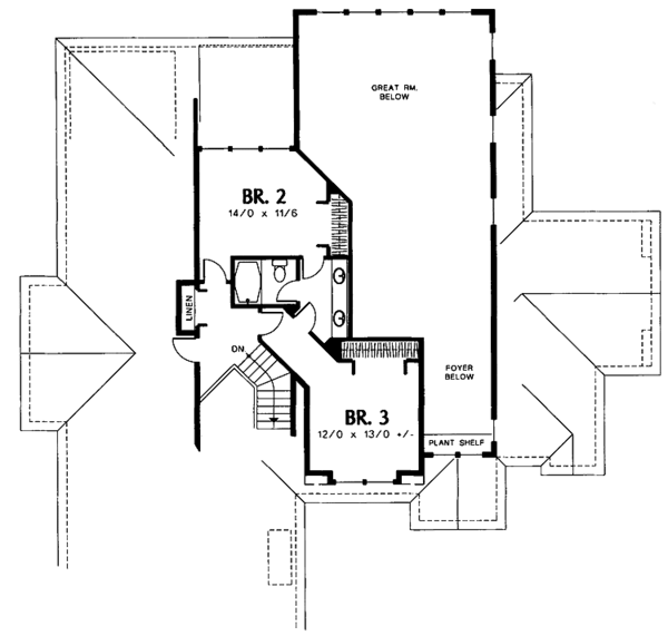 Dream House Plan - Craftsman Floor Plan - Upper Floor Plan #48-751