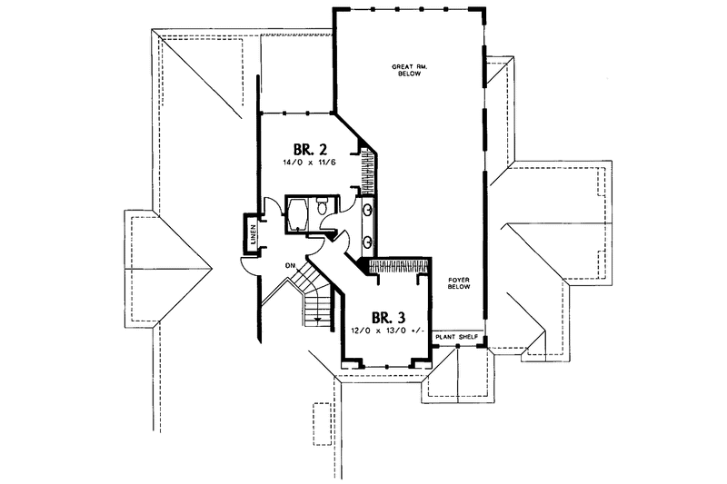 Architectural House Design - Floor Plan - Upper Floor for Craftsman House Plan #48-751 - 3 bed, 2.5 bath