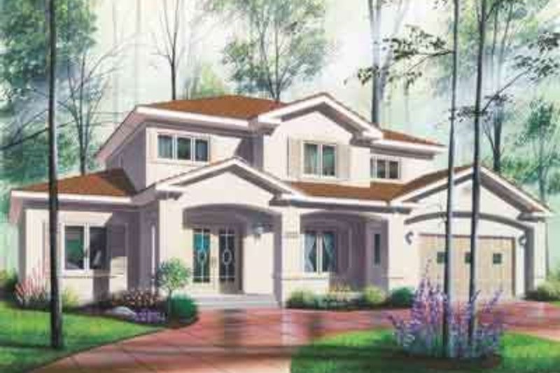 Architectural House Design - Mediterranean Exterior - Front Elevation Plan #23-284