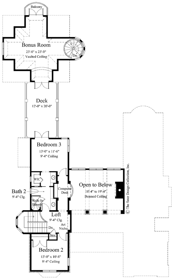 Mediterranean Floor Plan - Upper Floor Plan #930-280