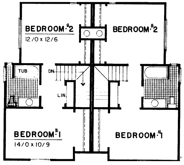 Traditional Floor Plan - Upper Floor Plan #303-214