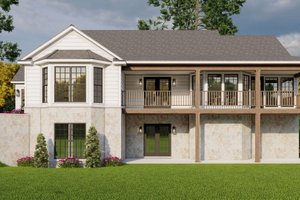 Exterior - Rear Elevation for Farmhouse House Plan #923-438 - 3 bed, 2 bath