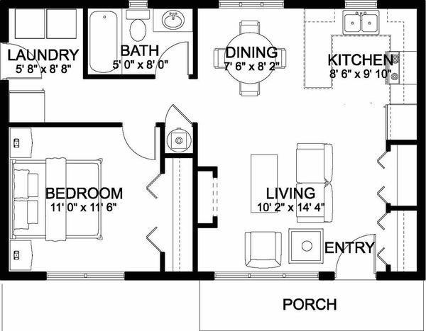 Home Plan - Bungalow Floor Plan - Main Floor Plan #126-207