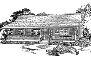 Exterior - Front Elevation 3 for Ranch House Plan #47-914 - 3 bed, 2 bath