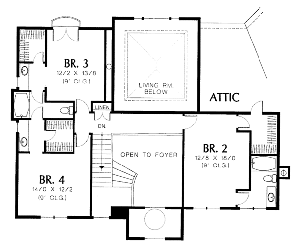 House Blueprint - Mediterranean Floor Plan - Upper Floor Plan #48-769