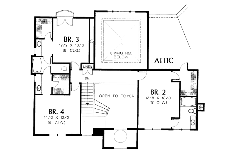 Architectural House Design - Floor Plan - Upper Floor for Mediterranean House Plan #48-769 - 5 bed, 3.5 bath
