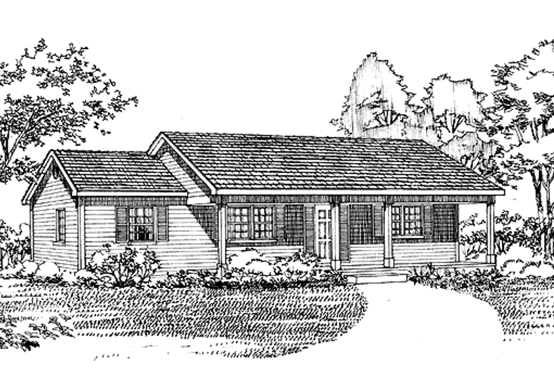 House Design - Ranch Exterior - Front Elevation Plan #72-1027