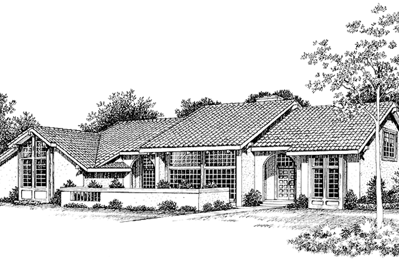 Dream House Plan - Mediterranean Exterior - Front Elevation Plan #72-772