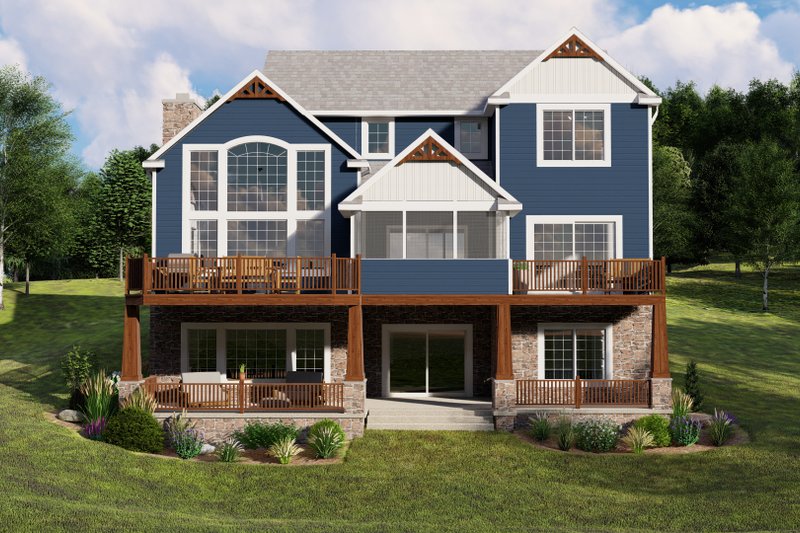 Architectural House Design - Exterior - Rear Elevation for Cottage House Plan #1064-97 - 3 bed, 2.5 bath