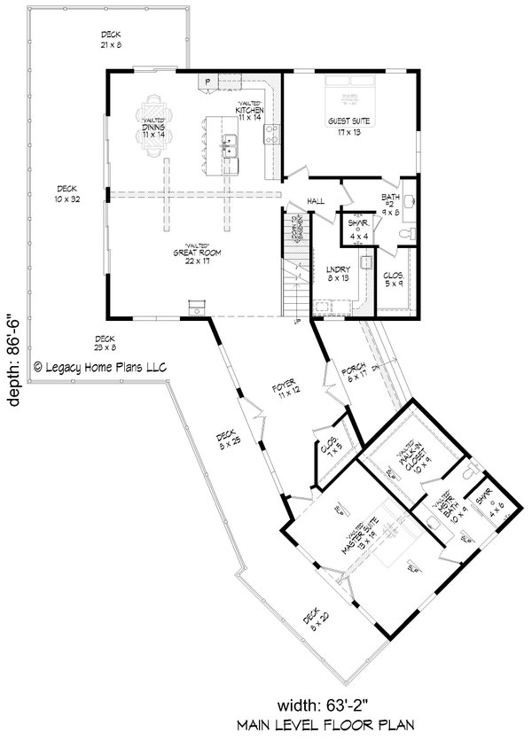 Home Plan - Southern Floor Plan - Main Floor Plan #932-825