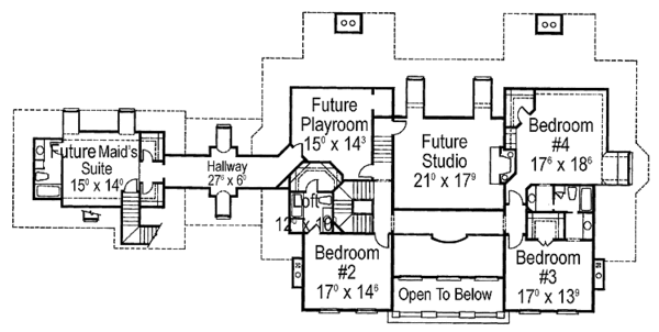 Architectural House Design - Classical Floor Plan - Upper Floor Plan #429-145